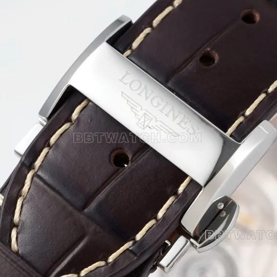 APS factory Longines watchmaking tradition super clonesilver dialmoon phaseleather strap model L2.909.4.78.3front live photo