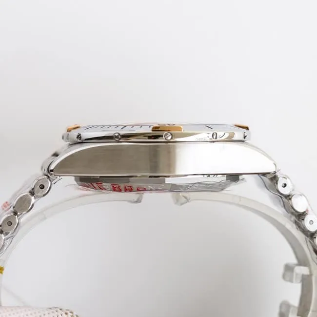 top-tier replicaBreitlinghigh-quality bullet chainAsia-7750movement42mm white dialsteel bracelet men's front view