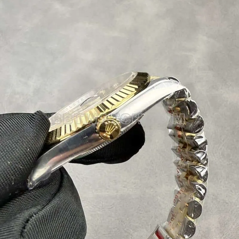 ARF FactoryRolex log top-tier 1:1super gold plate 41mm gold five-row chain link 126333side live photo