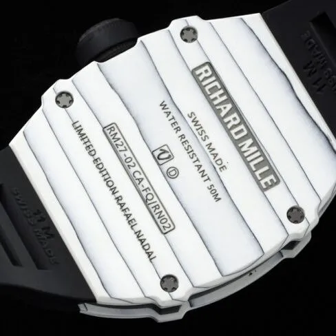 Front view of a high-quality Richard Mille RM 27-02 sports tourbillon men's watch from a major manufacturer.