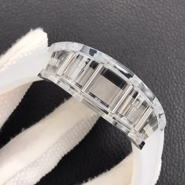 top-tier watch Richard MilleRM055 glass transparent series men's black dialrubber strap watch front view