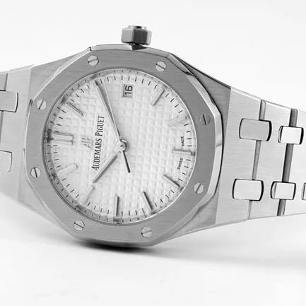 8F factory Audemars Piguet watch women's white dialsteel braceletautomatic movement watch 34mm Royal Oak series watch front view