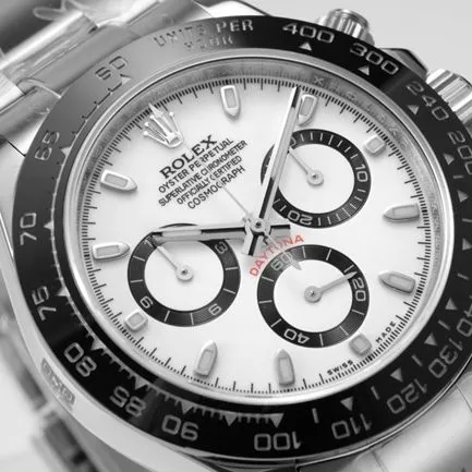 top-tier replicaRolex men's white dialsteel bracelet universe Daytona fully automatic movement watch front view