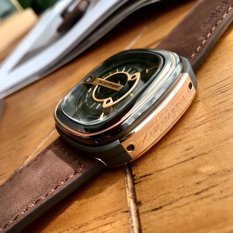 Sevenday display five watch Sevenfriday automatic movementmen's watch front view