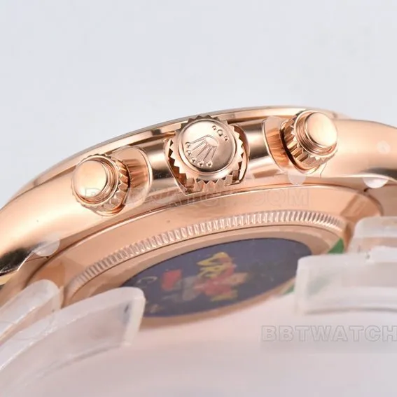 C factory Rolex Daytona top pink brown disk rose gold steel strap models m116505-0013 side real picture