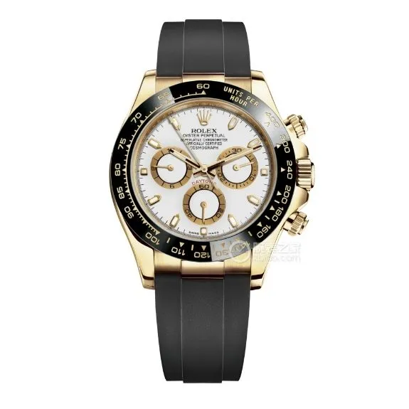 C Factory RolexDaytona1:1super clonewhite dialyellow gold rubber model m116518ln-0041side live photo