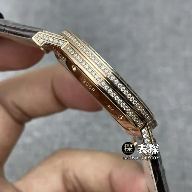 UU factory Piaget top-tier watch men's full diamond disc leather strap model pictures and prices front live photo