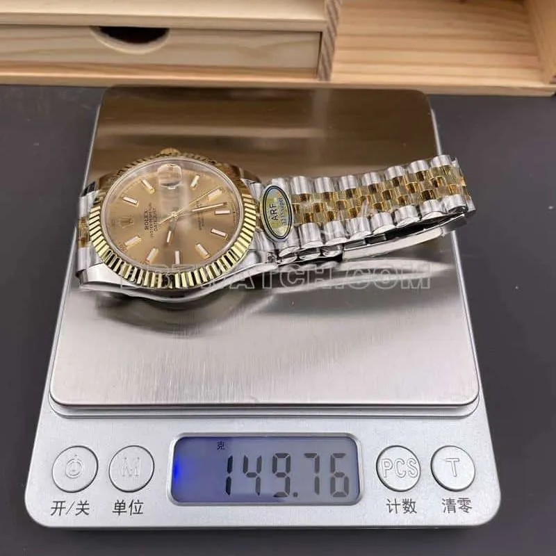 ARF FactoryRolex log top-tier gold disc gold 41mm steel bracelet model 126333 weight live photos