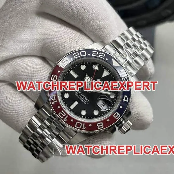 VSRolexGMT-Master type top-tier 1:1super clonePepsi bezel126710front live photo