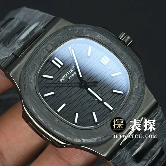 DiWPatek Philippe sporty and elegant watch black dial white needle steel bracelet model pictures and prices front live photo