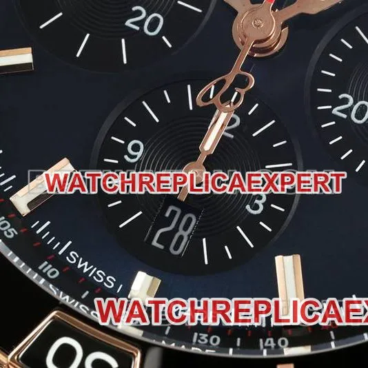 Breitling top collectible watches TF factory mechanical chronograph black disk 44mm rose gold steel belt models front real picture