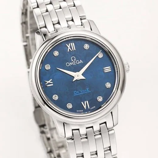 KZ factory top-tier watch Omega ladies watch blue dialsteel bracelet Diefei series cal1376movementclasp picture