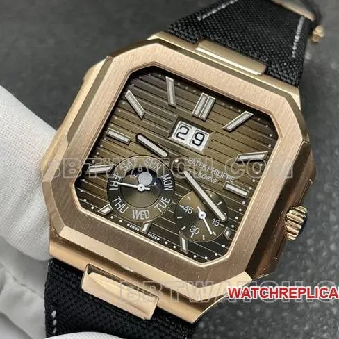 top-tier watch P1 factory Patek PhilippeCUBITUS brown plate rose gold5822P-001braceletlive photos