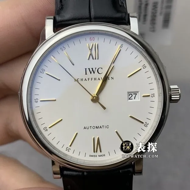 V7 factory IWC watch Portofino watch men's silver white dialleather strap model pictures and prices clasplive photos