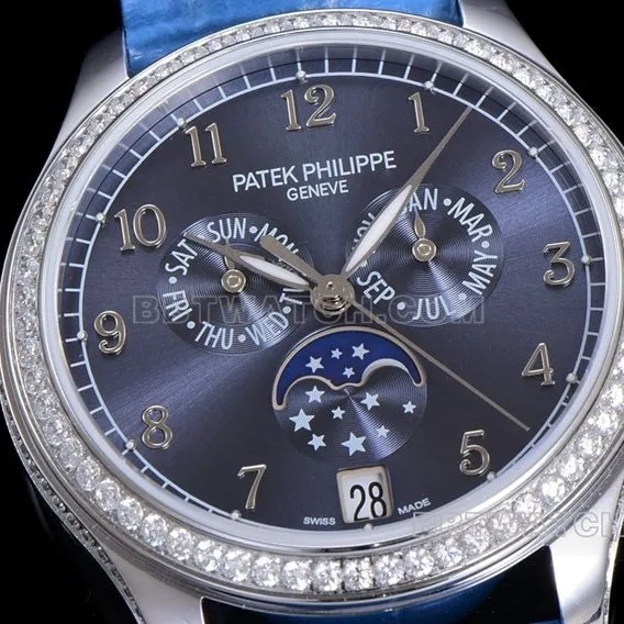 ZP factory Patek Philippe complex function timepiece top-tier 1:1high-quality replicablue dialleather strap model 4947G-001front live photo
