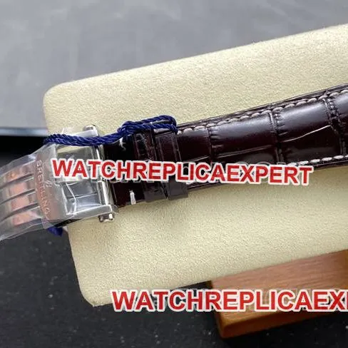 1:1replica watch BLS factory aviation chronographBreitling silver white dial brown leather strap model side live photo