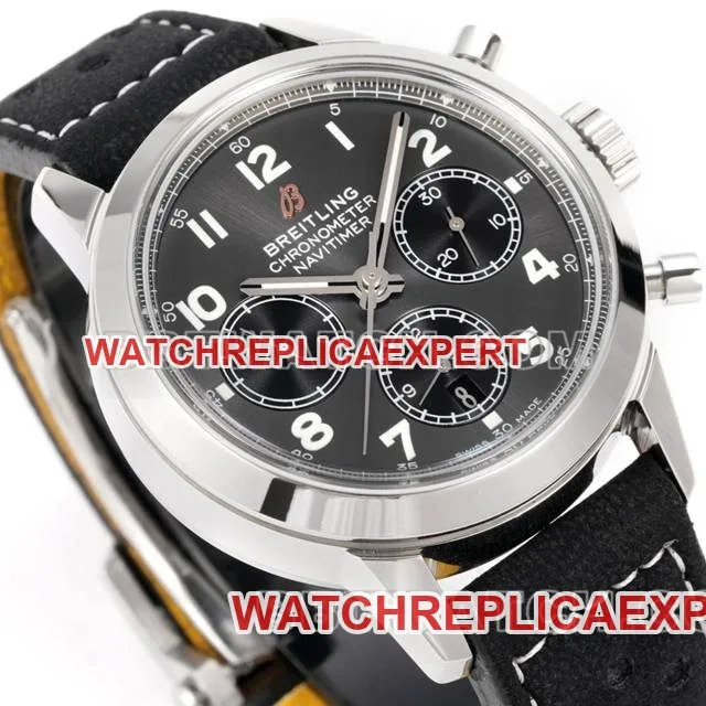Breitling1:1replica watch BLS factory overseas gray plate 41mmchronograph7750movementleather strap model front live photo