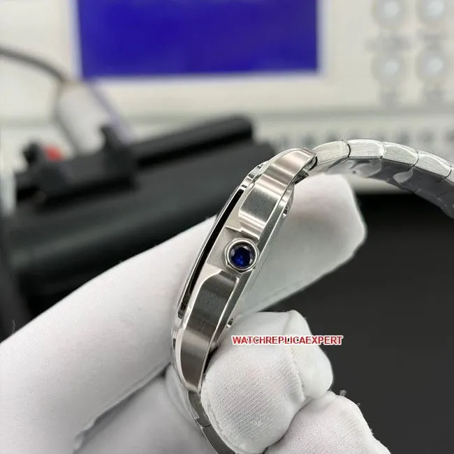 top-tier watch BV factory Santos Cartierwhite dialsteel braceletfront live photo