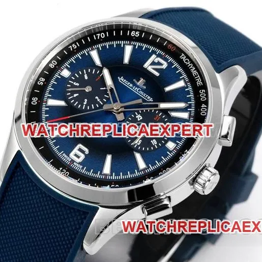 1:1replica watch Jaeger-LeCoultre Beichen blue dial mechanical blue rubber model front live photo