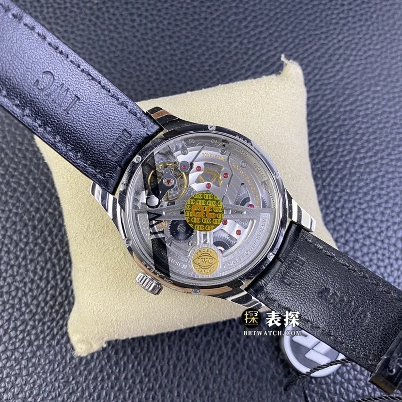 ZF FactoryIWC watch Portugal top-tier watch men's silver white dial perpetual calendar leather strap model pictures and prices front live photo