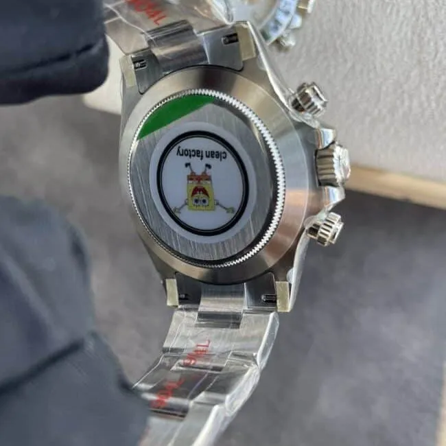 top-tier replicaRolexC factory new white steel Daytona4130movement men's watch front view