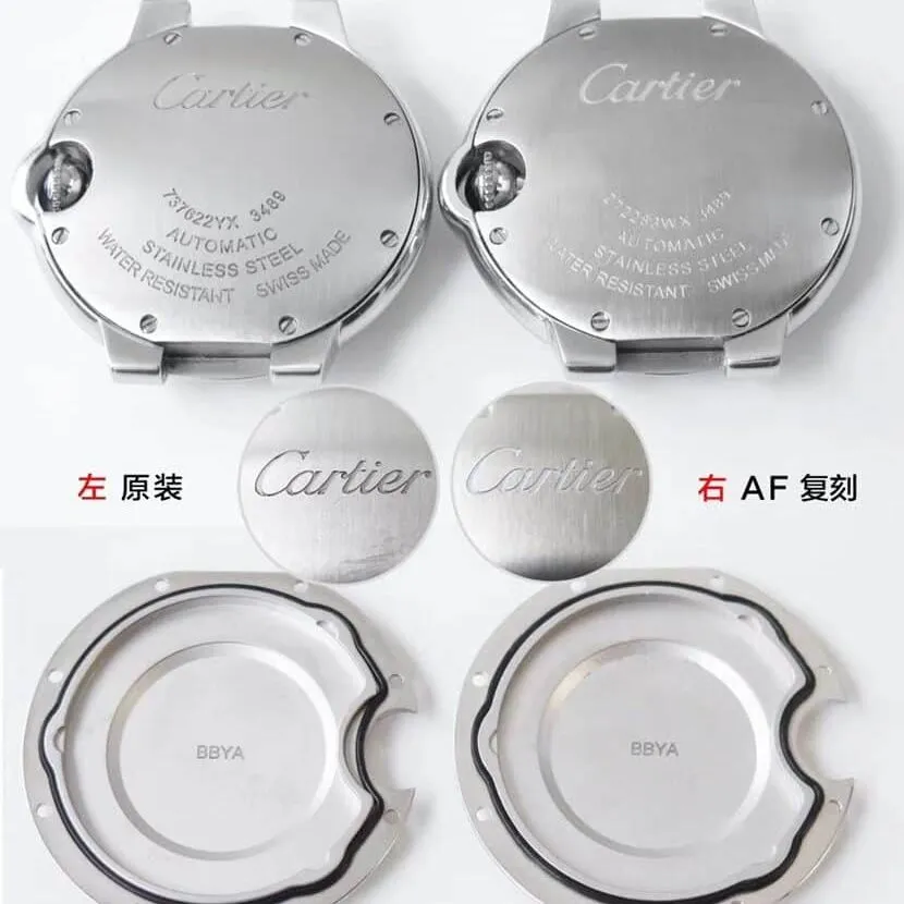 Cartiertop-tier watch, af blue balloon watch, front comparison picture