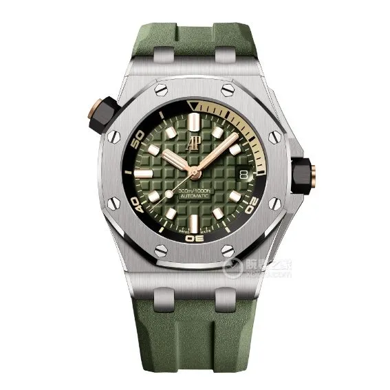 APS factory Audemars PiguetRoyal Oak offshore avocado rubber model 15720ST.OO.A052CA.01front live photo