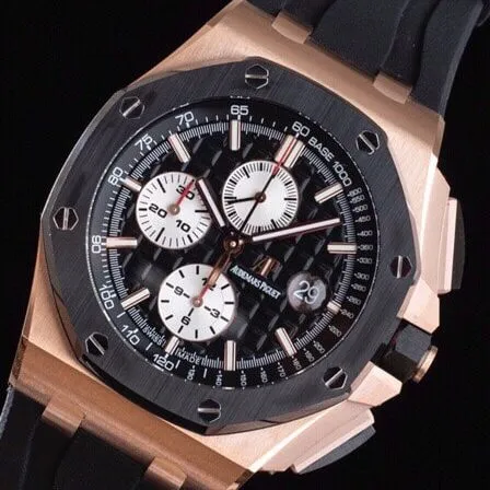 Big factory high-quality replicaAPFblack dialAudemars PiguetRoyal Oak offshore 26400 watch front view