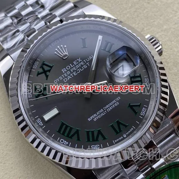 Rolex collectible watch ARF FactoryDatejust gray dial Roman numerals 36mm steel bracelet model front live photo