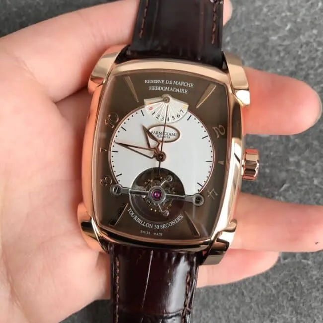 Parmigiani watch top-tiertourbillonmovement men's square watch rose gold front view