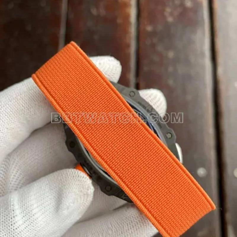 Richard Mille men's top-tier 1:1super hollow plate orange RM67-02front live photo