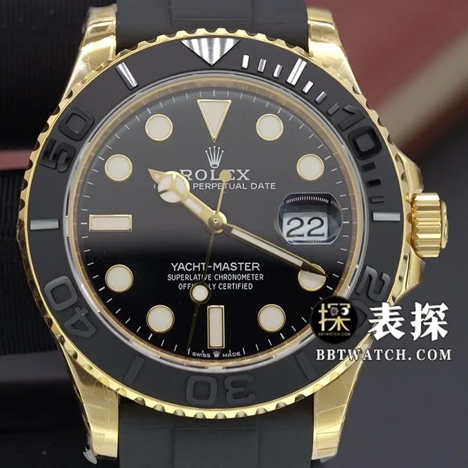 VS gold yacht Rolex yacht master type top-tier replicabezel live photos
