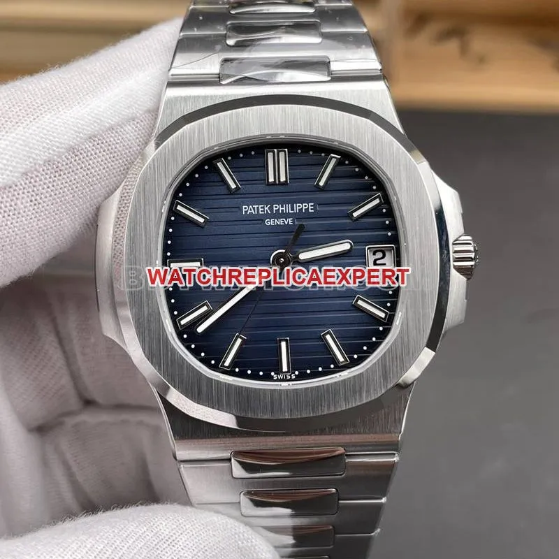 Patek Philippe collectible watch DDF factory Nautilusblue dial41mm mechanical steel bracelet model 5811side live photo