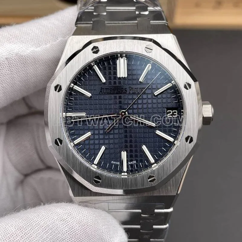 Audemars Piguet watch DDF factory Royal Oak41mmblue dial4302 mechanical steel bracelet front live photo