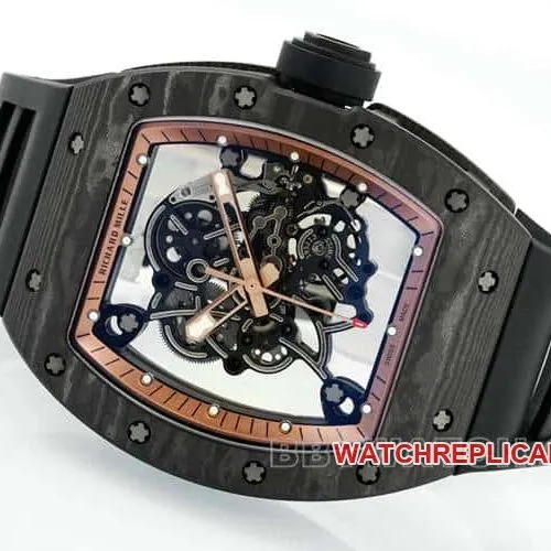 APSRichard Mille1:1super carbon fiber case black rubber model RM055front live photo