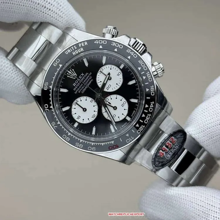 CleanRolexDaytonasuper cloneblack dialsteel bracelet model 126529front live photo