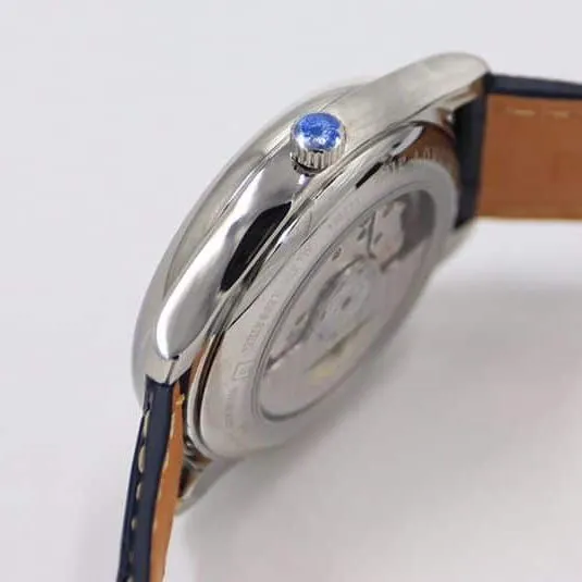 GS factory Longinesreplica watch master series moon phase watch simple blue dial front view