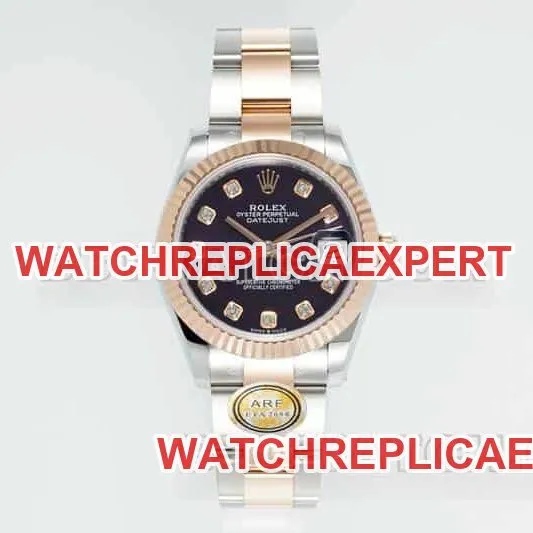 ARF FactoryRolex log 1:1super purple plate 31mm gold three-lattice chain link 278271front live photo