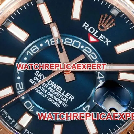 top-tier watch RolexAR+ factory pilot blue dial mechanical rose goldfront live photo