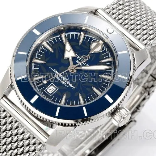 watch BLS factory super ocean culture Breitlingblue dial steel braceletfront live photo