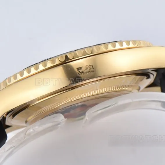 Factory C Rolex Yacht-Master top-tier 1:1high-quality replicablack dialyellow gold rubber model M226658-0001front live photo