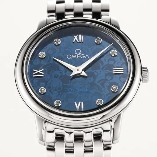 KZ factory top-tier watch Omega ladies watch blue dialsteel bracelet Diefei series cal1376movement front view
