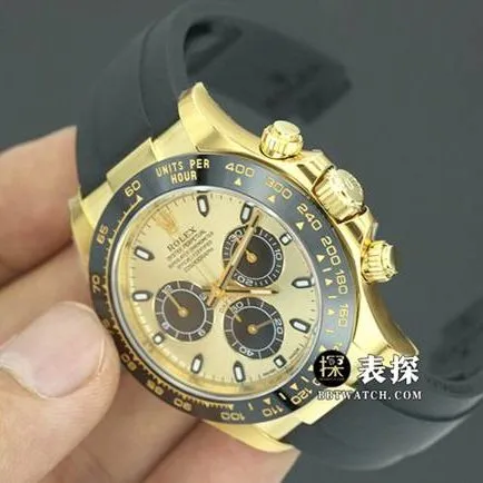 Factory C Rolex men's Cosmograph Daytona1:1super watch champagne panda dial rubber model M116518ln-0048 overall live photos