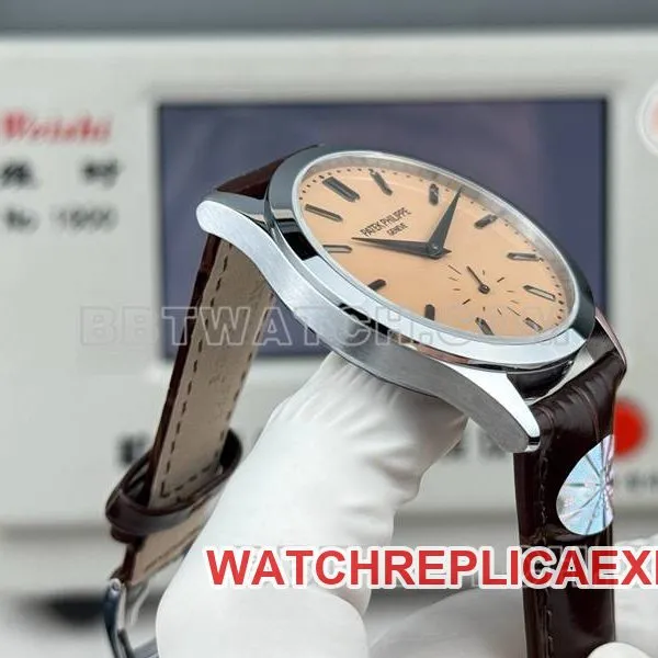 Patek Philippetop-tier watch SDF factory classic rose gold plate 39mmleather strap model front live photo
