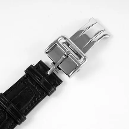 top-tier Hermès men's white dial black belt retro sentiment quartzleather strap watch detail shots