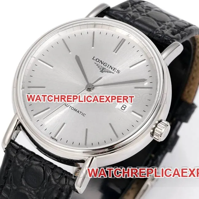 Longines collectible watch XC factory elegant 40mmsilver dialL888mechanical movementleather strap model front live photo