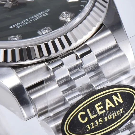 C factory Rolex log 1:1top-tier replica36mm green palm leaf pattern m126234-0055front live photo