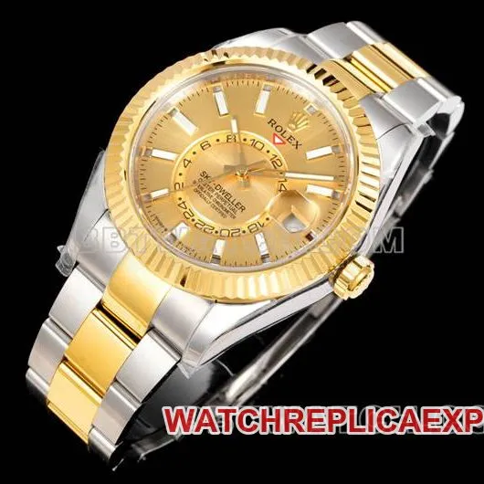 1:1replica watch Navigator AR+ factory Rolex gold plate mechanical room gold steel braceletfront live photo