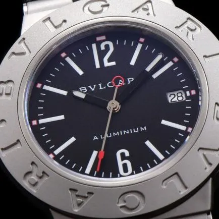 Bvlgari 2022 Aluminum Series Black Steel Men's Watch Front View
