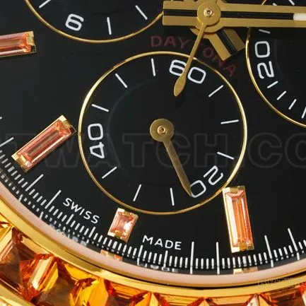 collectible watch RolexPPM factory Daytonablack dialdiamond bezel rubber braceletfront live photo